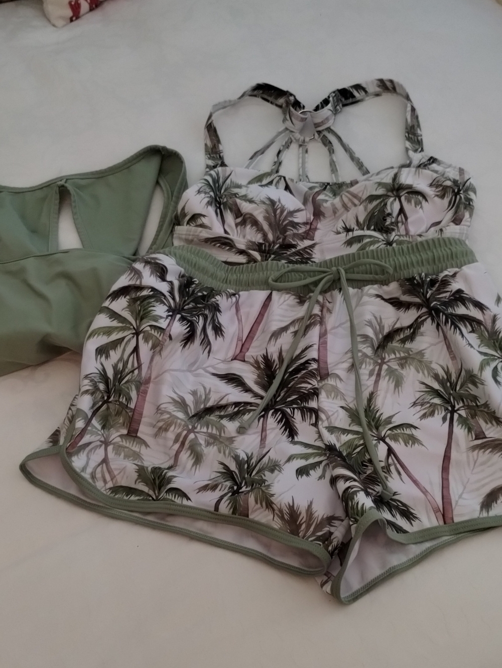 3pc Tropical Bikini Short Set Size S